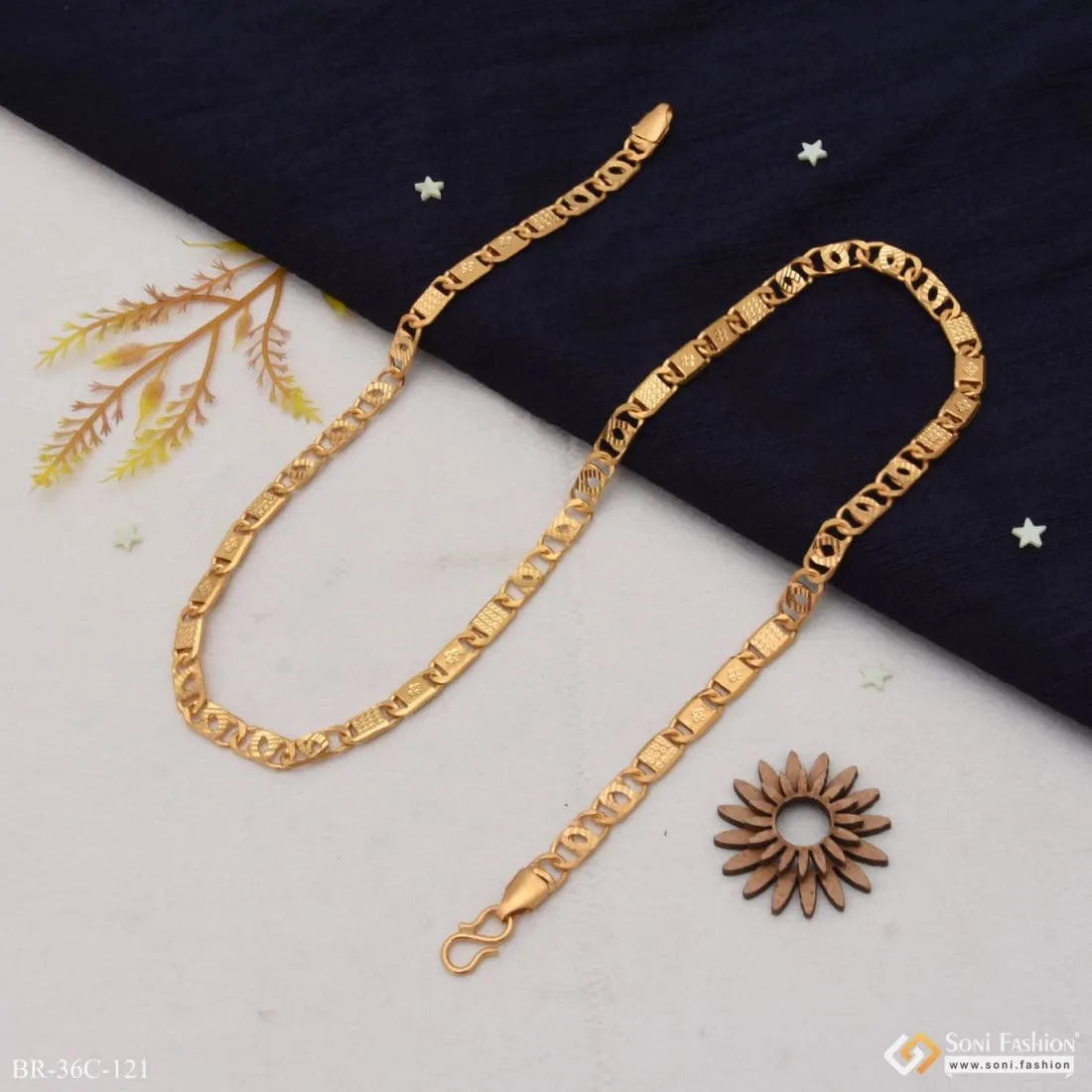1 Gram Gold Forming Nawabi Exquisite Design High-Quality Chain for Men - Style C122
