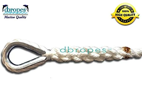 1/2" x 12' DriftProof Mooring Pendant with Backup Line. 3 Strand 100% Nylon rope with Thimble.  Made in USA  *****LAUNCH OFFER*****