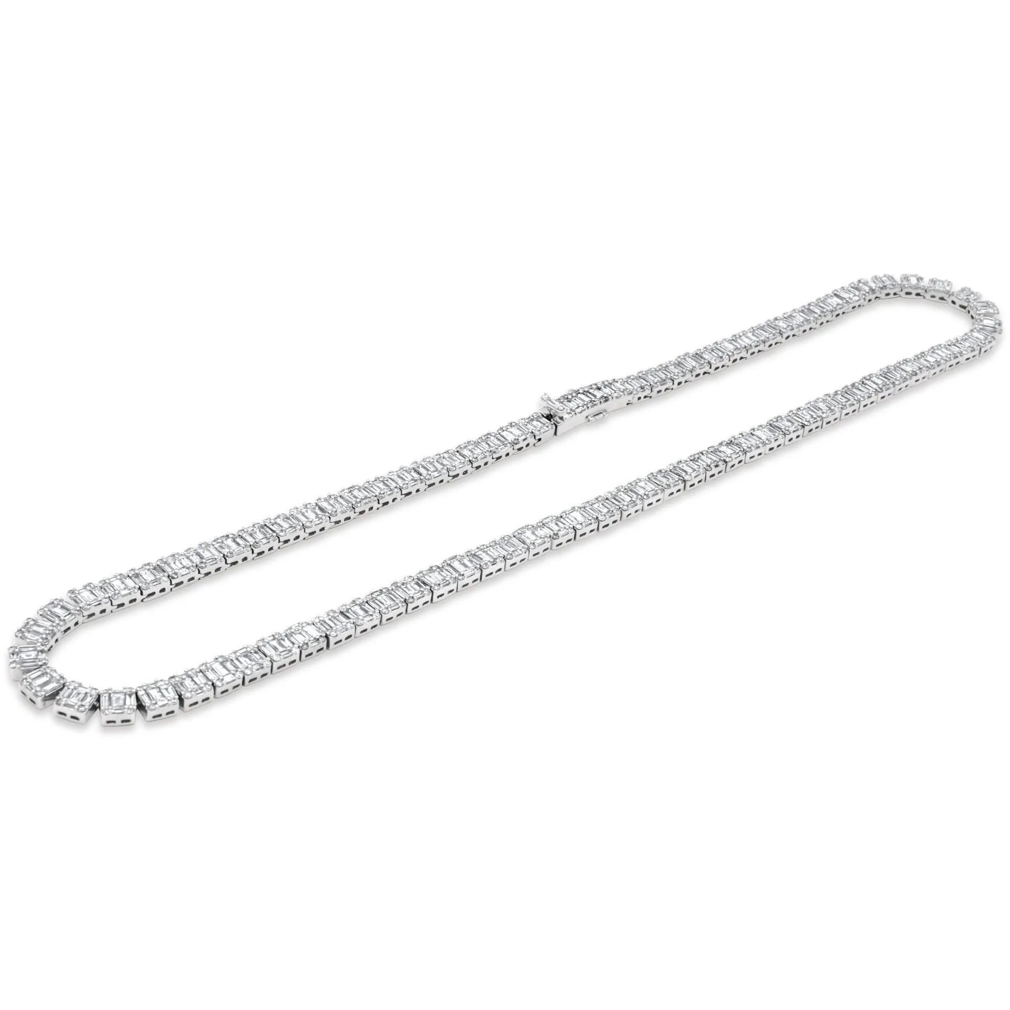 14k White Gold Baguette Diamond Chain 24.04ctw