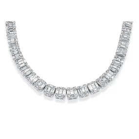14k White Gold Baguette Diamond Chain 24.04ctw