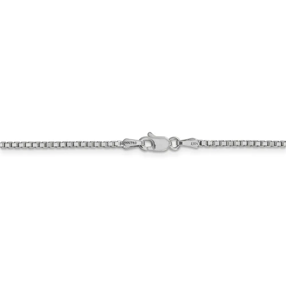 1.5mm, 14k White Gold, Box Chain Necklace