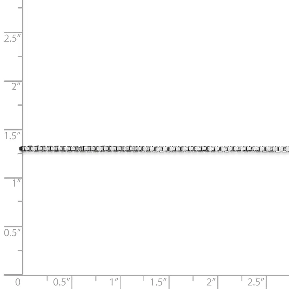 1.5mm, 14k White Gold, Box Chain Necklace