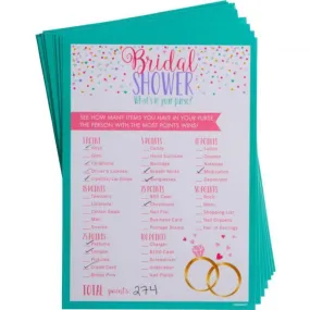 24 Pack Bridal Shower Game Whats in Your Purse