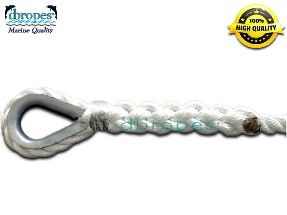 5/8 x 10 DriftProof Mooring Pendant with Backup Line. 3 Strand 100% Nylon rope with Thimble.  Made in USA  *****LAUNCH OFFER*****