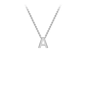 9K White Gold 'A' Initial Adjustable Letter Necklace 38/43cm