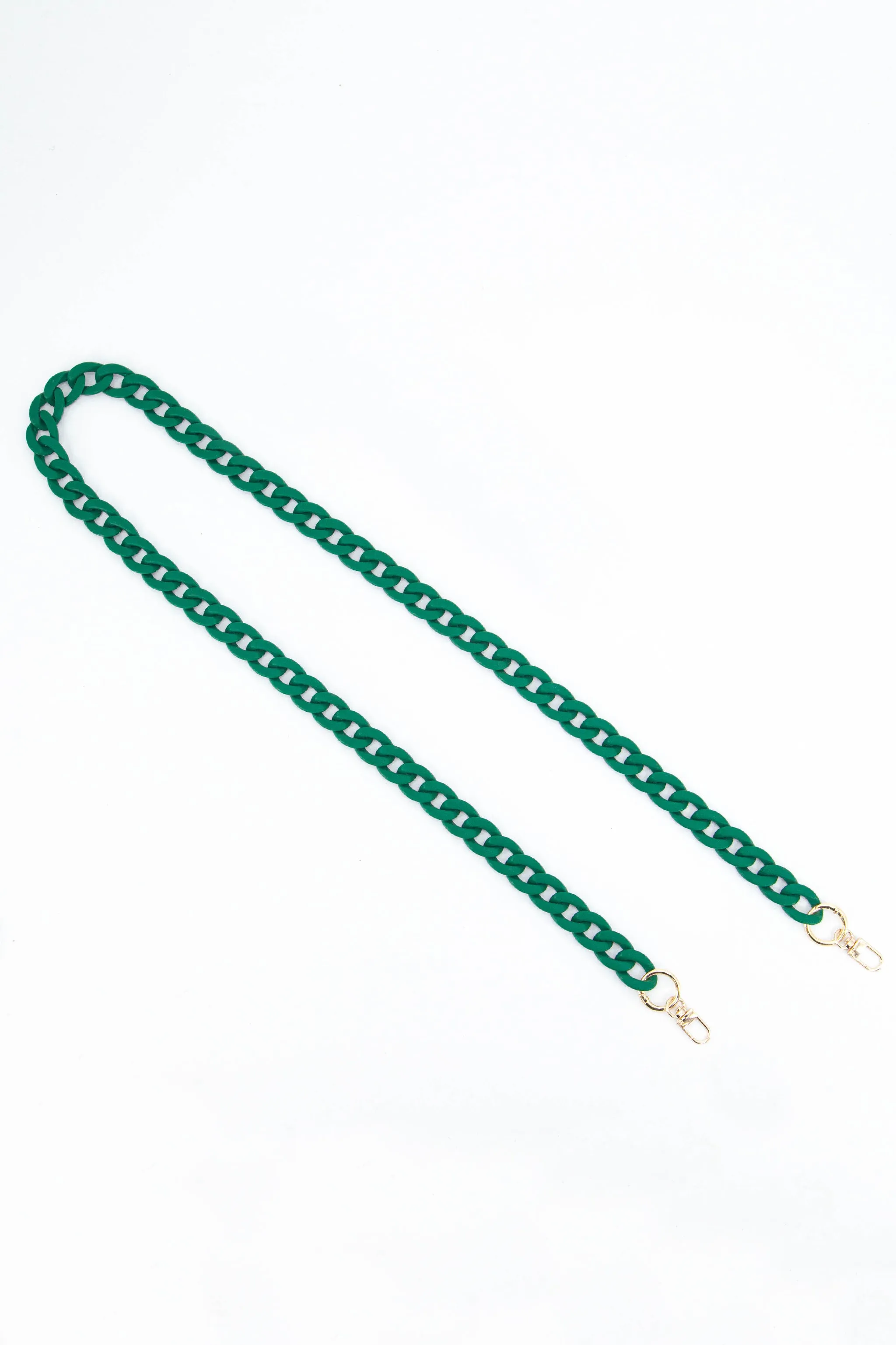 Acrylic Cuban Style Chain Link Bag Strap in Green