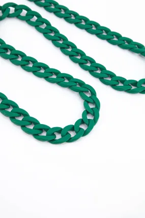 Acrylic Cuban Style Chain Link Bag Strap in Green