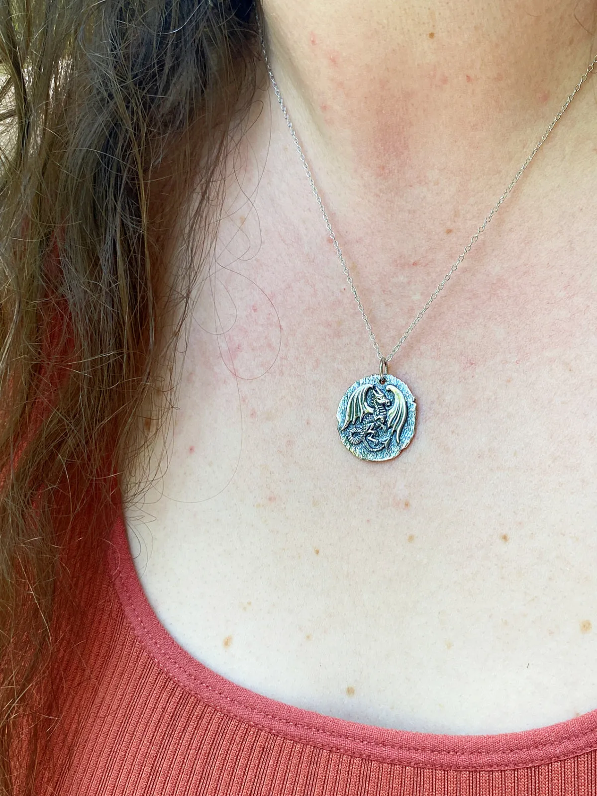 Ancient Dragon Medallion Necklace