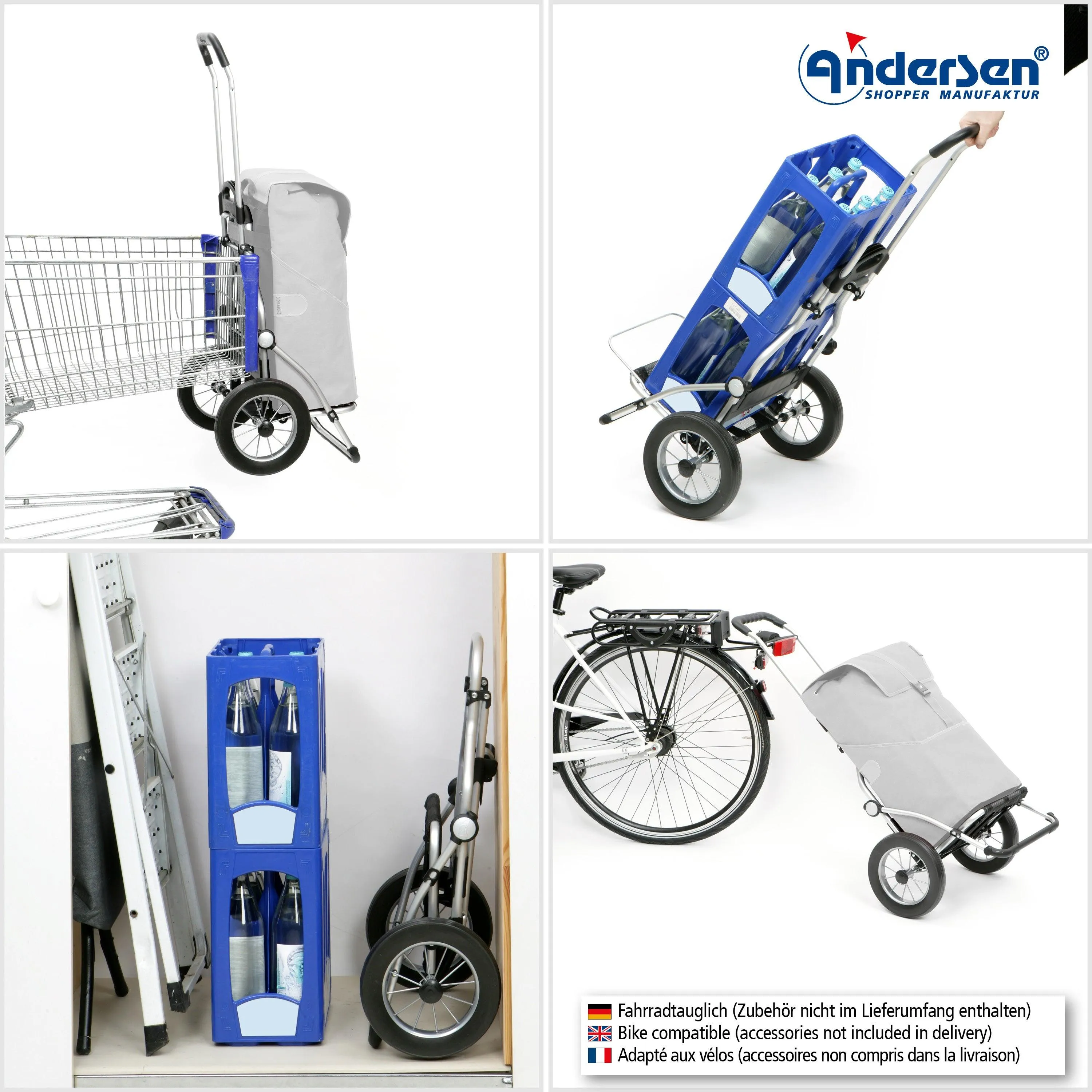 Andersen-Shopper | Bike Trailer | Shopping Trolley | Royal Frame | Gese Bag
