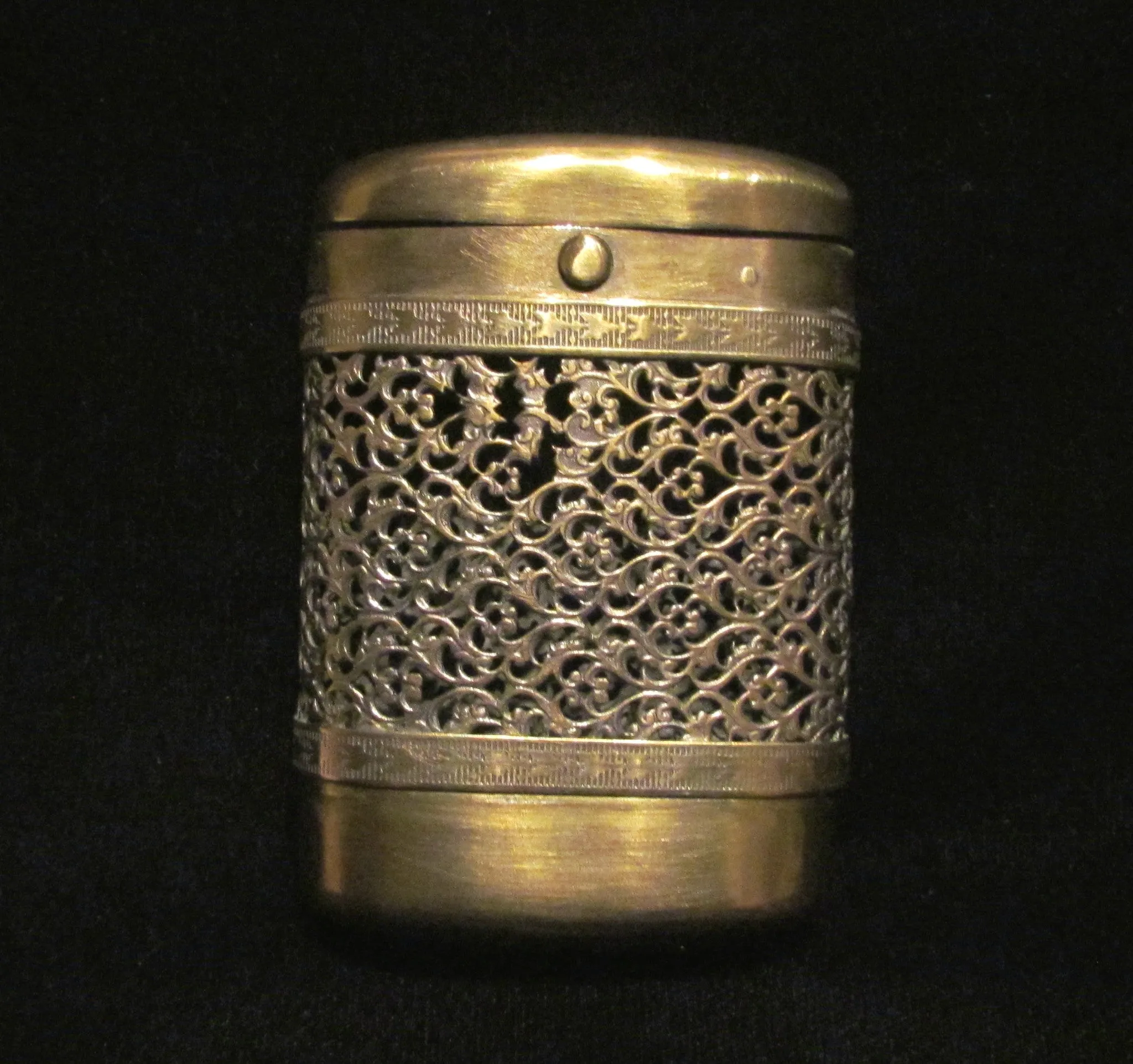 Antique Cigarette Case 1900s Gold Filigree Vesta Case Ornate Cigarette Holder EXTREMELY RARE