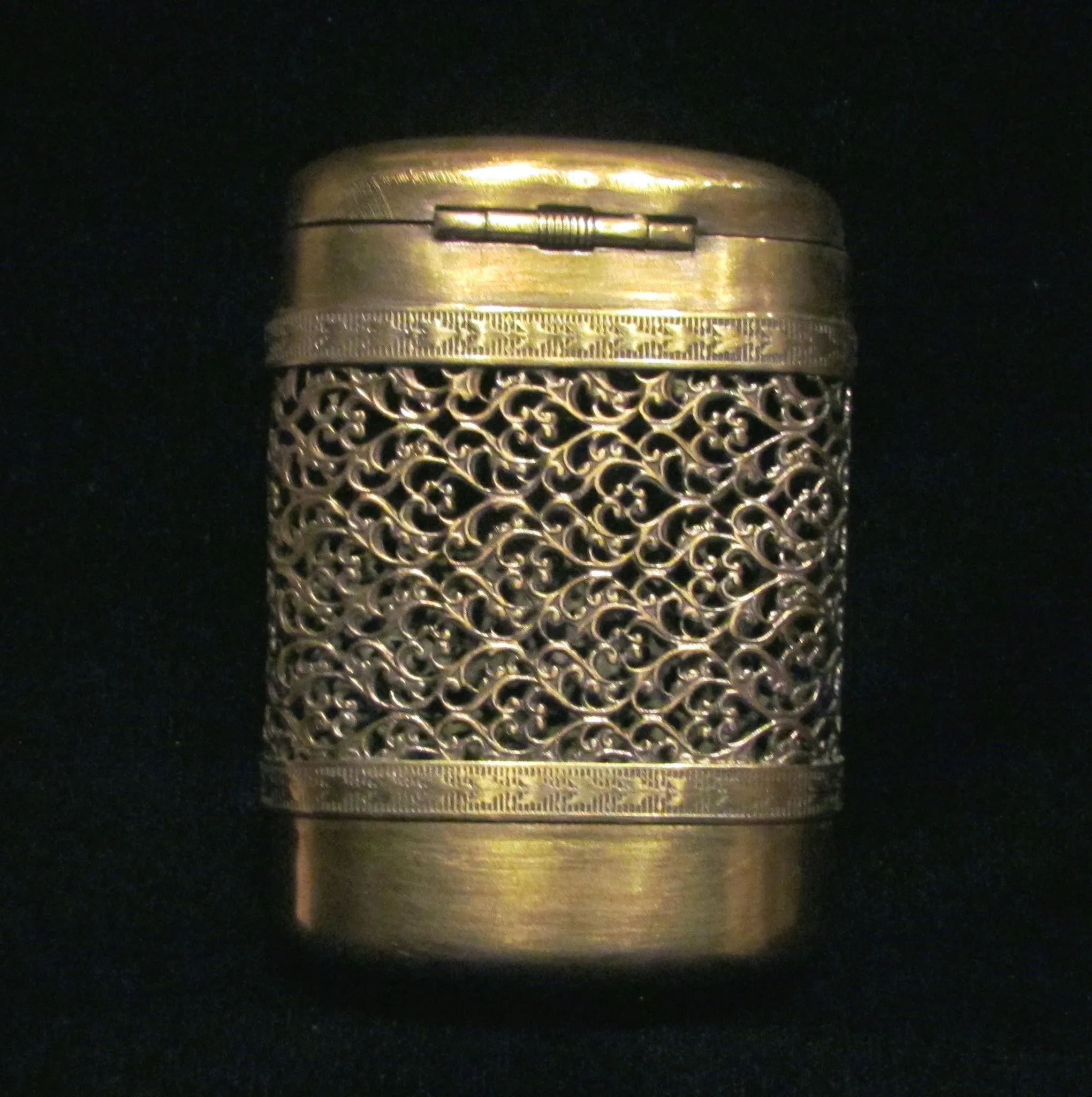 Antique Cigarette Case 1900s Gold Filigree Vesta Case Ornate Cigarette Holder EXTREMELY RARE