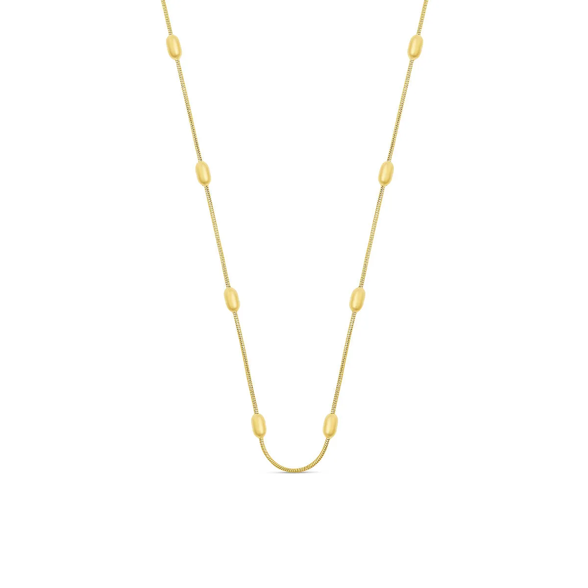 Ball Pendant Rounded Snake Chain - Gold