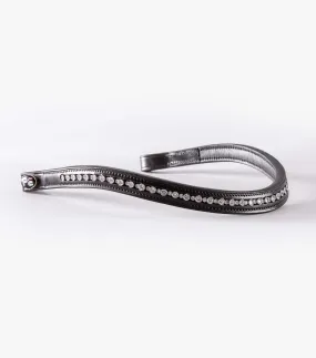 Bergamo Shaped Diamante Browband Black