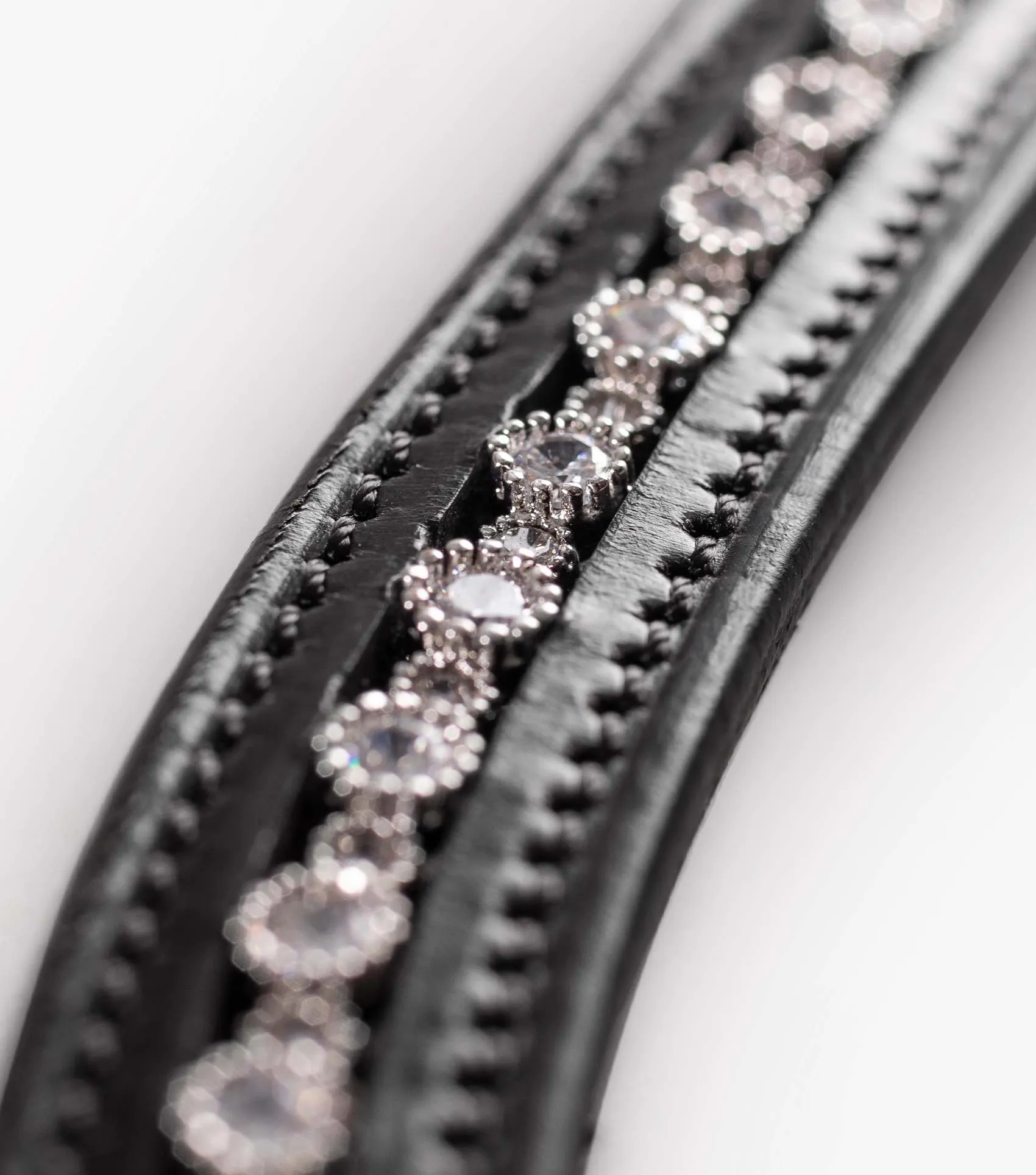 Bergamo Shaped Diamante Browband Black