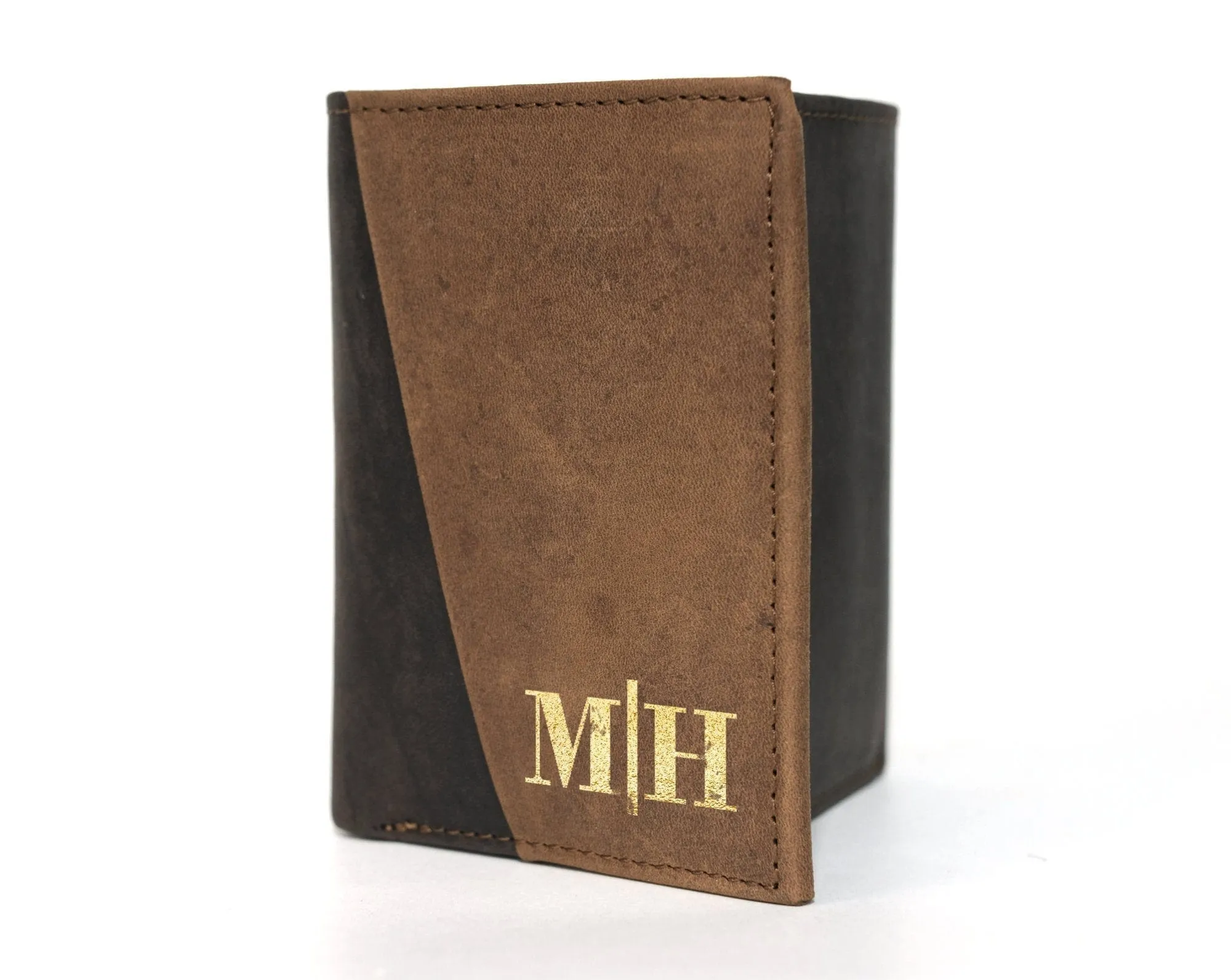 Bifold Monogrammed Personalized Leather Mens Wallet RFID Blocking Boyfriend Birthday Gift 1 Year Anniversary Gifts for Him Travel for Women