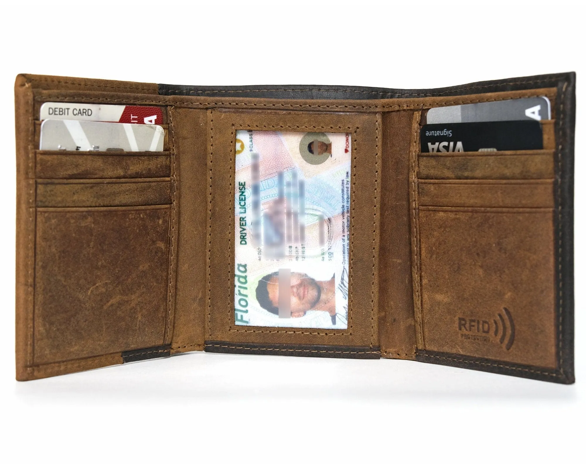 Bifold Monogrammed Personalized Leather Mens Wallet RFID Blocking Boyfriend Birthday Gift 1 Year Anniversary Gifts for Him Travel for Women