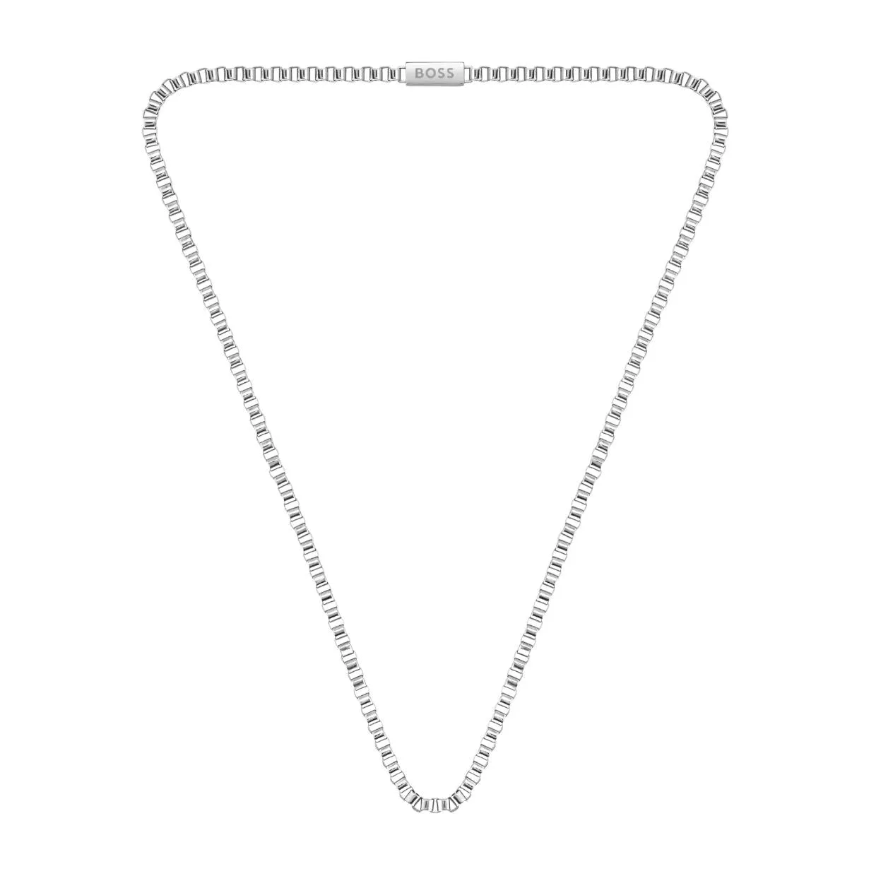 BOSS Cube-Shaped Chain Link Sliver Necklace