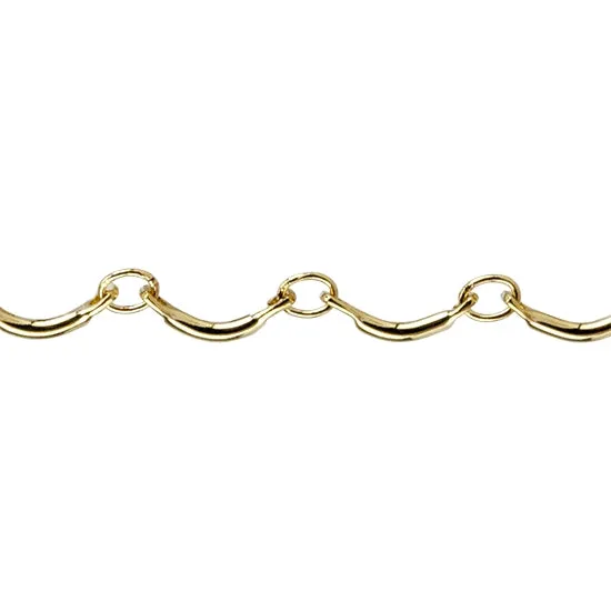 Brass Plate Chain - U-Shaped Bar 0.80mm - By the Foot