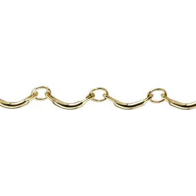 Brass Plate Chain - U-Shaped Bar 0.80mm - By the Foot