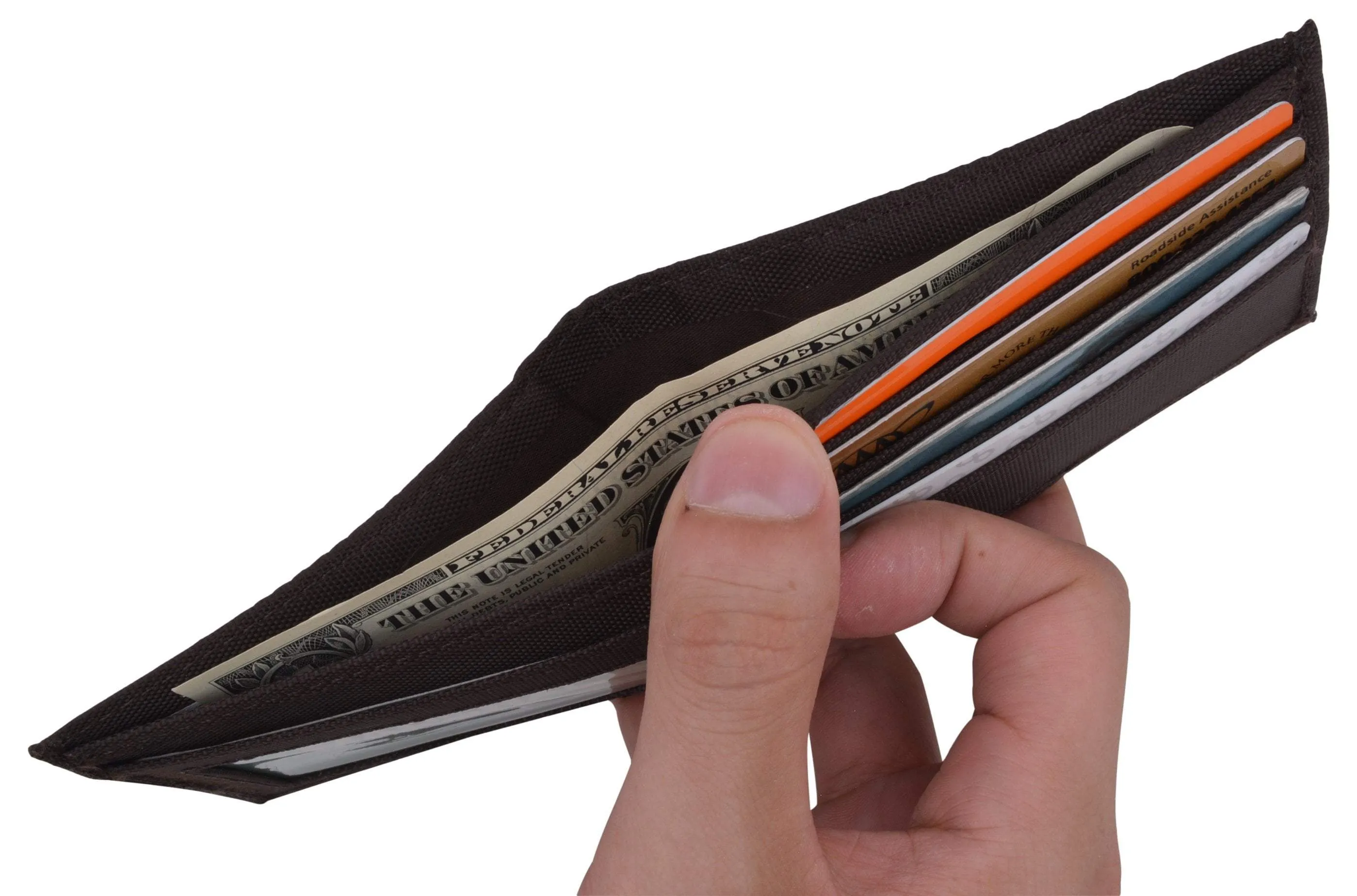 Brown Kids Slim Bifold Nylon Thin Kids Card ID Holder Wallet Gift