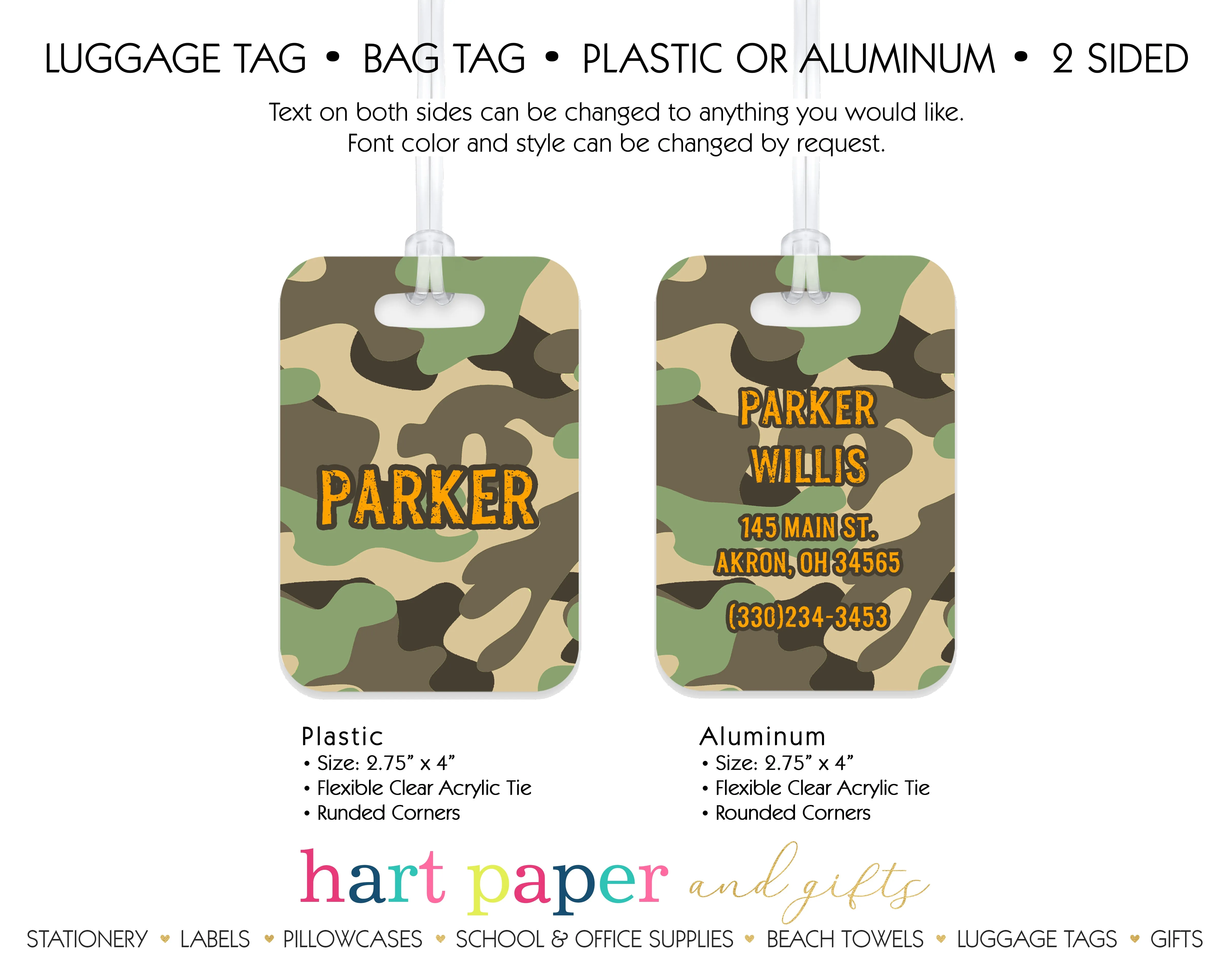 Camouflage Camo Luggage Bag Tag