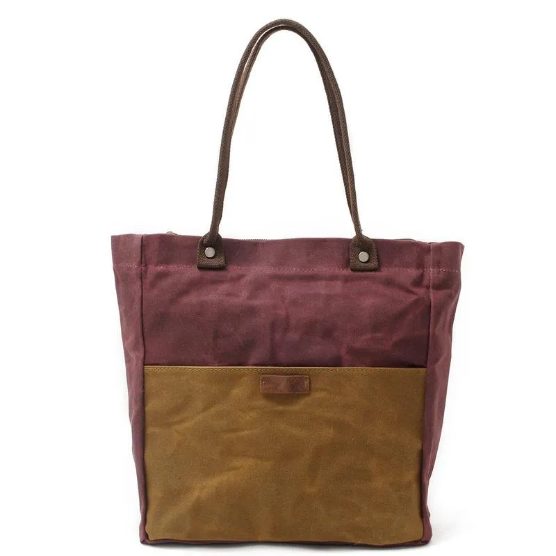 Casual Canvas Leather Black Ladies Mens Shopping Bag Tote Bag Shoulder Bag Tote Purse For Women