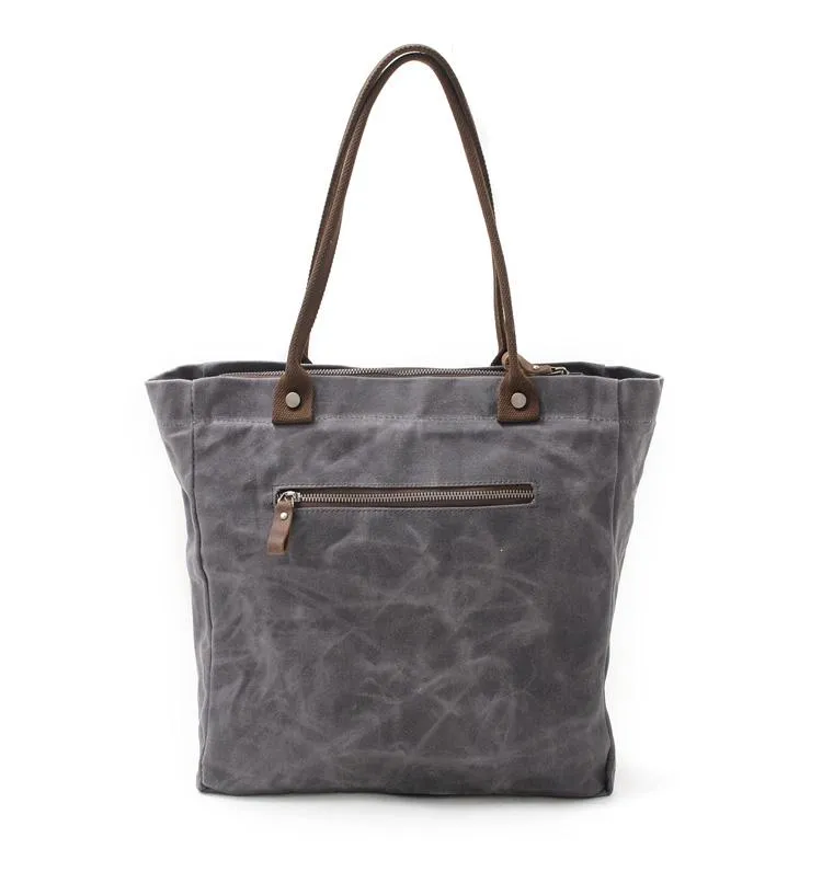 Casual Canvas Leather Black Ladies Mens Shopping Bag Tote Bag Shoulder Bag Tote Purse For Women