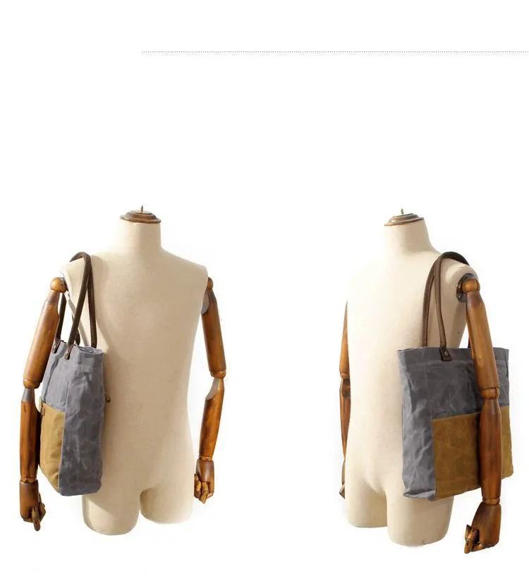 Casual Canvas Leather Black Ladies Mens Shopping Bag Tote Bag Shoulder Bag Tote Purse For Women