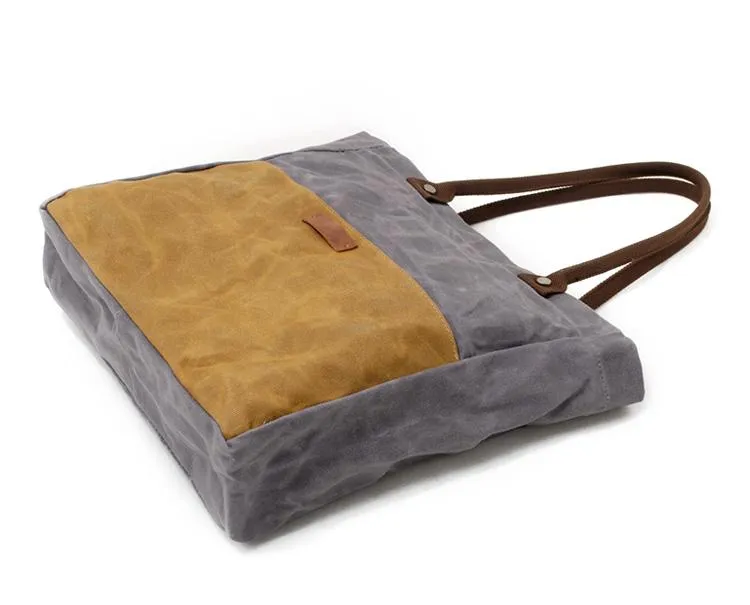Casual Canvas Leather Black Ladies Mens Shopping Bag Tote Bag Shoulder Bag Tote Purse For Women