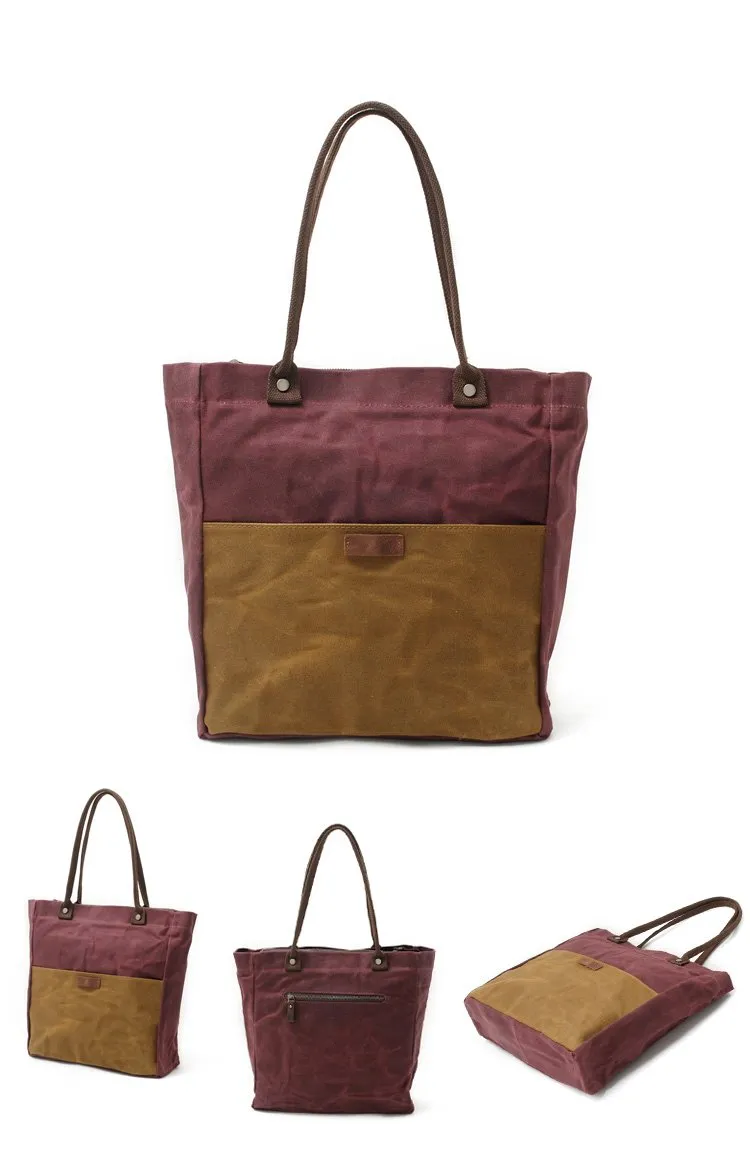 Casual Canvas Leather Black Ladies Mens Shopping Bag Tote Bag Shoulder Bag Tote Purse For Women