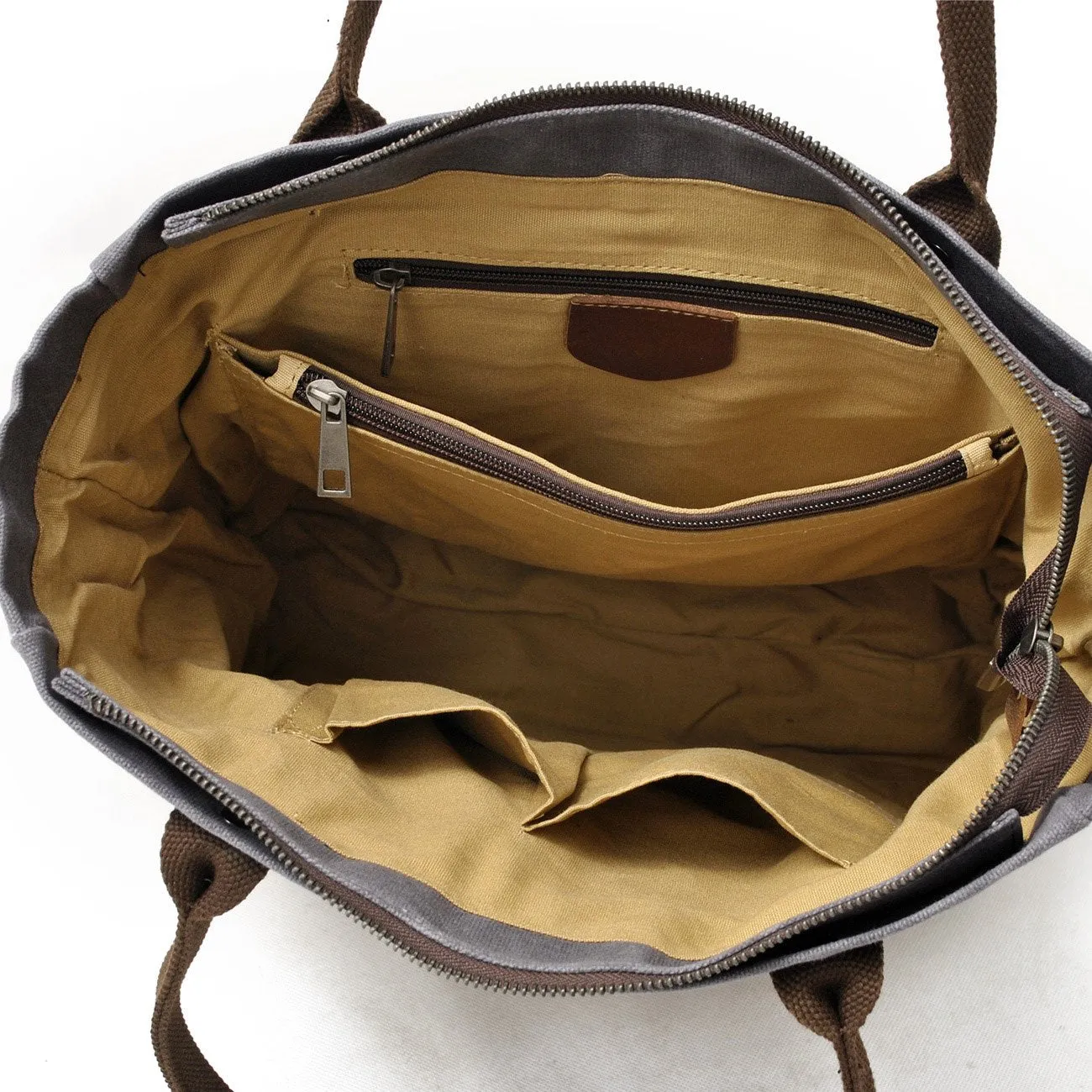 Casual Canvas Leather Black Ladies Mens Shopping Bag Tote Bag Shoulder Bag Tote Purse For Women