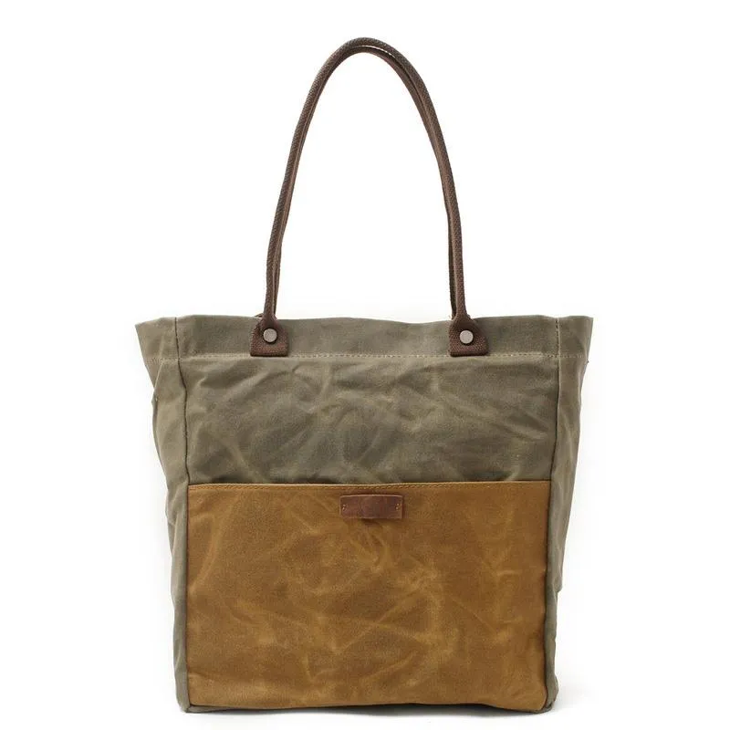 Casual Canvas Leather Black Ladies Mens Shopping Bag Tote Bag Shoulder Bag Tote Purse For Women