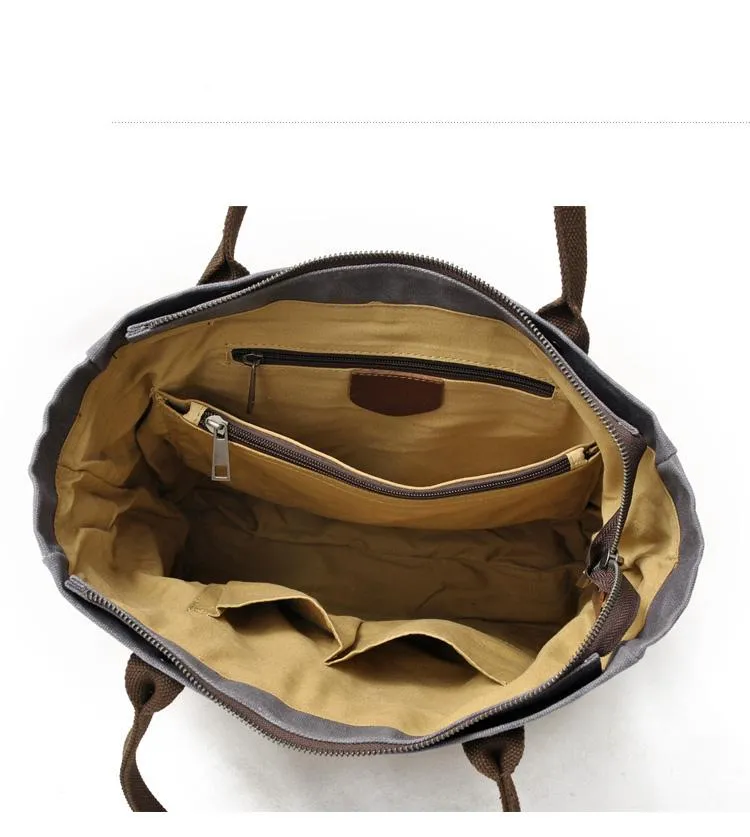 Casual Canvas Leather Black Ladies Mens Shopping Bag Tote Bag Shoulder Bag Tote Purse For Women