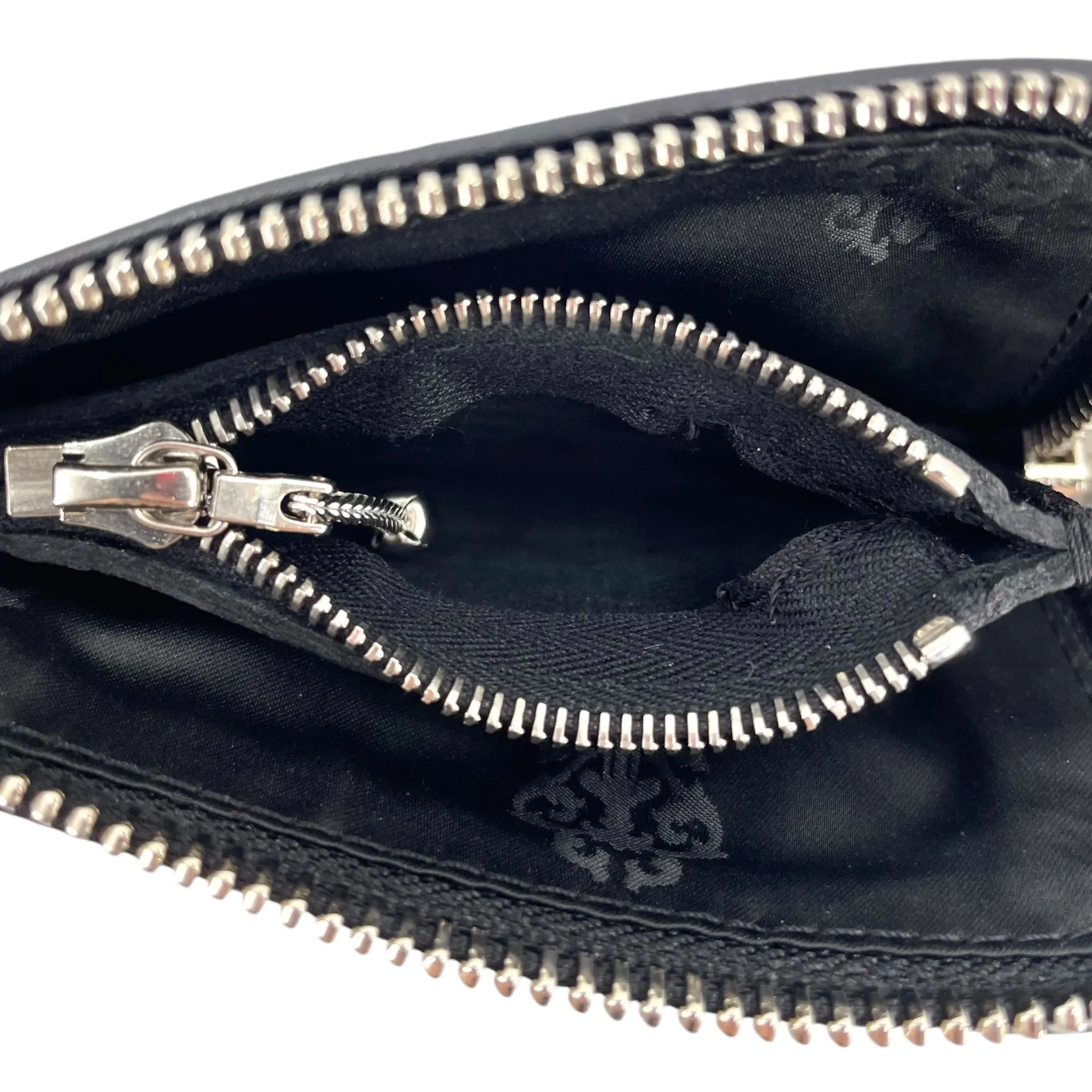 Chrome Hearts Tiny Zip Cross Patch Coin Purse Wallet Black