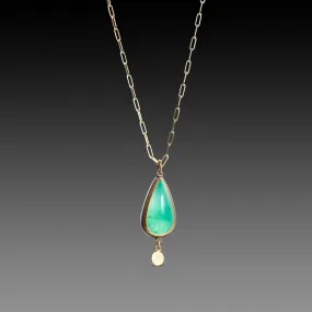 Chrysoprase Teardrop Necklace