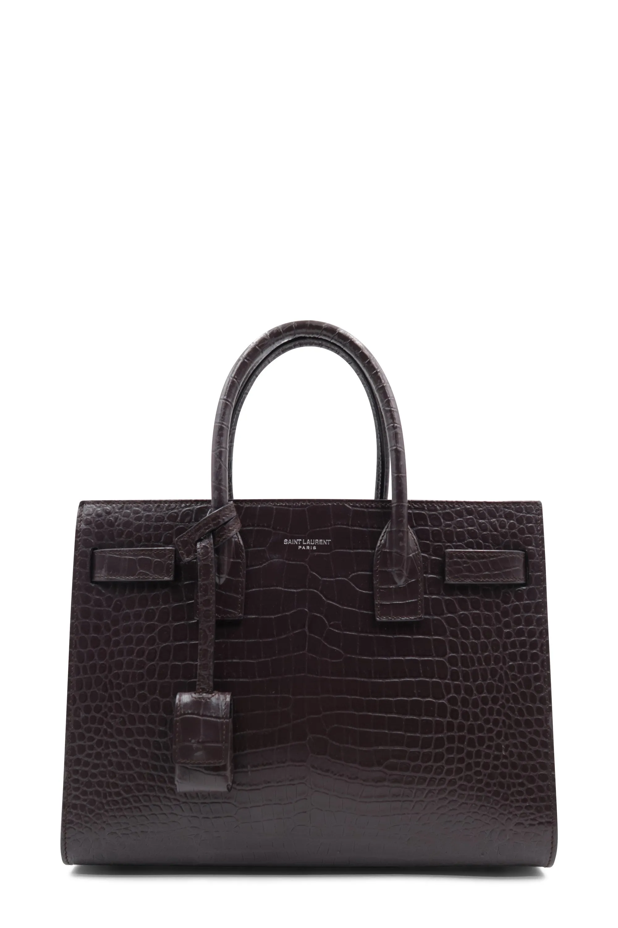 Classic Baby Sac De Jour Crocodile Embossed Dark Brown