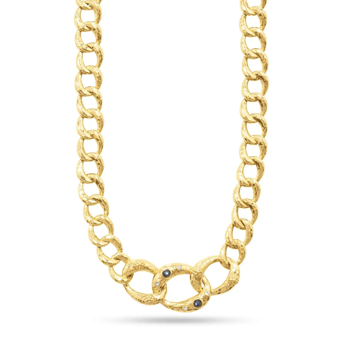 Cleopatra Chain Necklace - Gold/Blue Labradorite