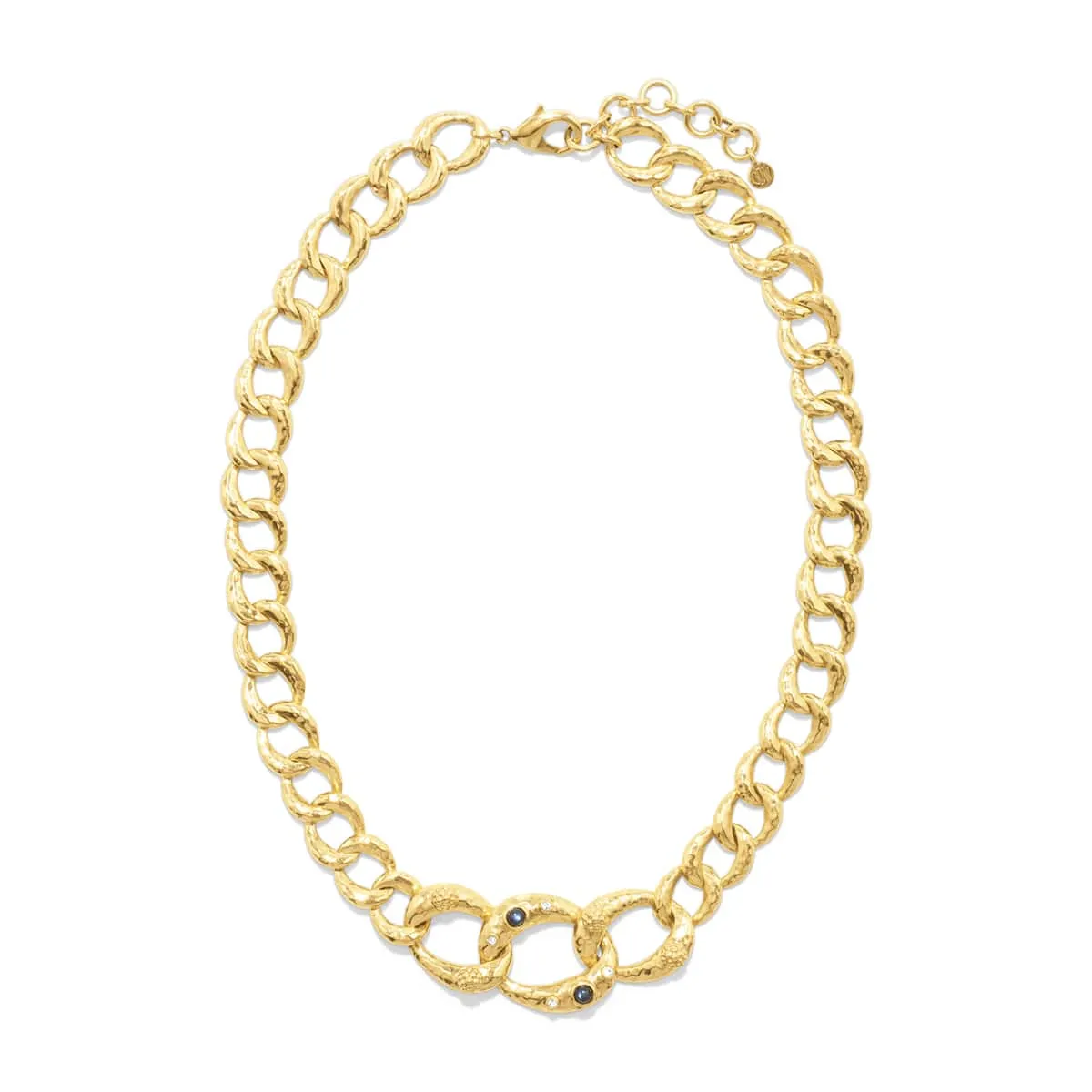 Cleopatra Chain Necklace - Gold/Blue Labradorite