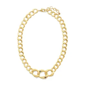 Cleopatra Chain Necklace - Gold/Blue Labradorite