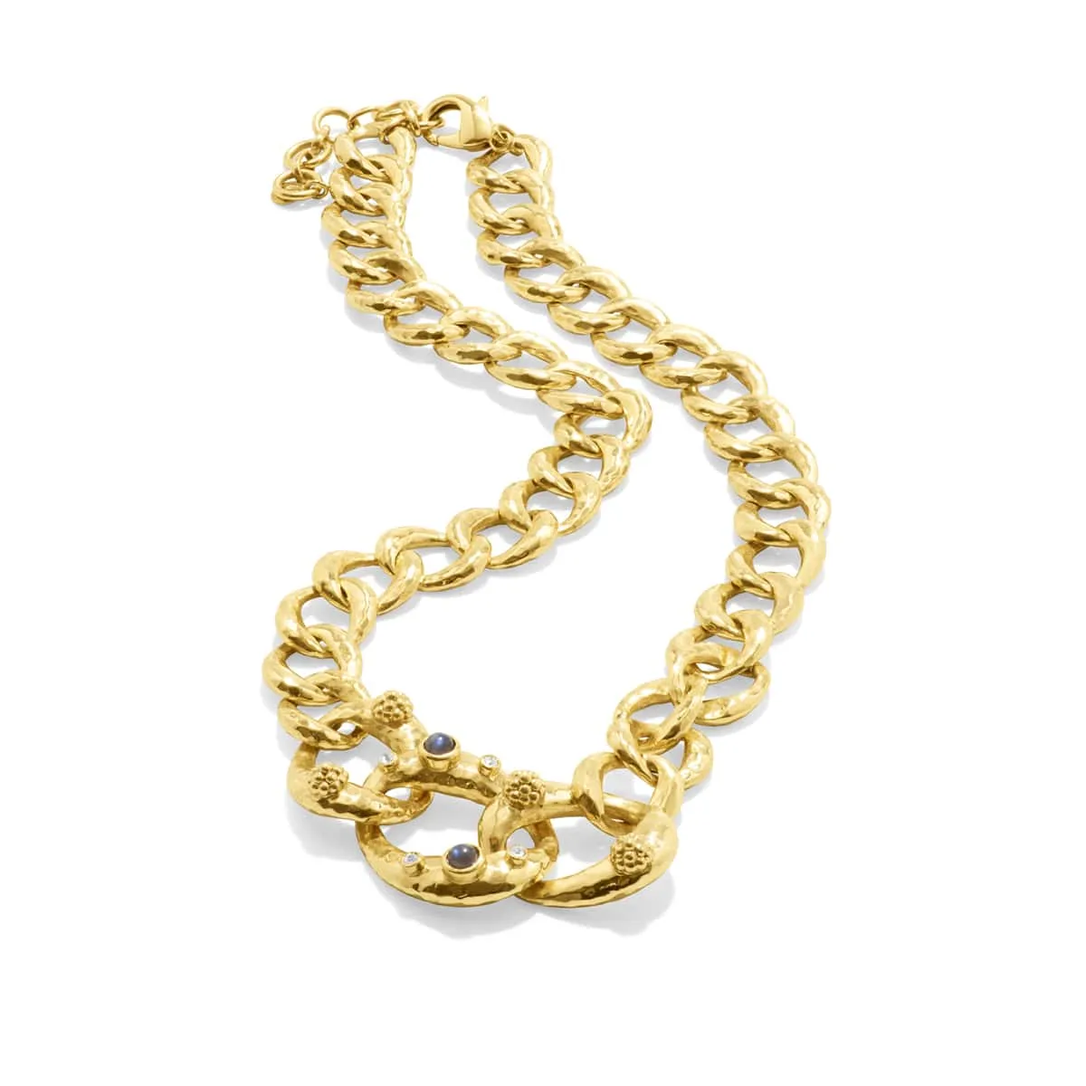 Cleopatra Chain Necklace - Gold/Blue Labradorite