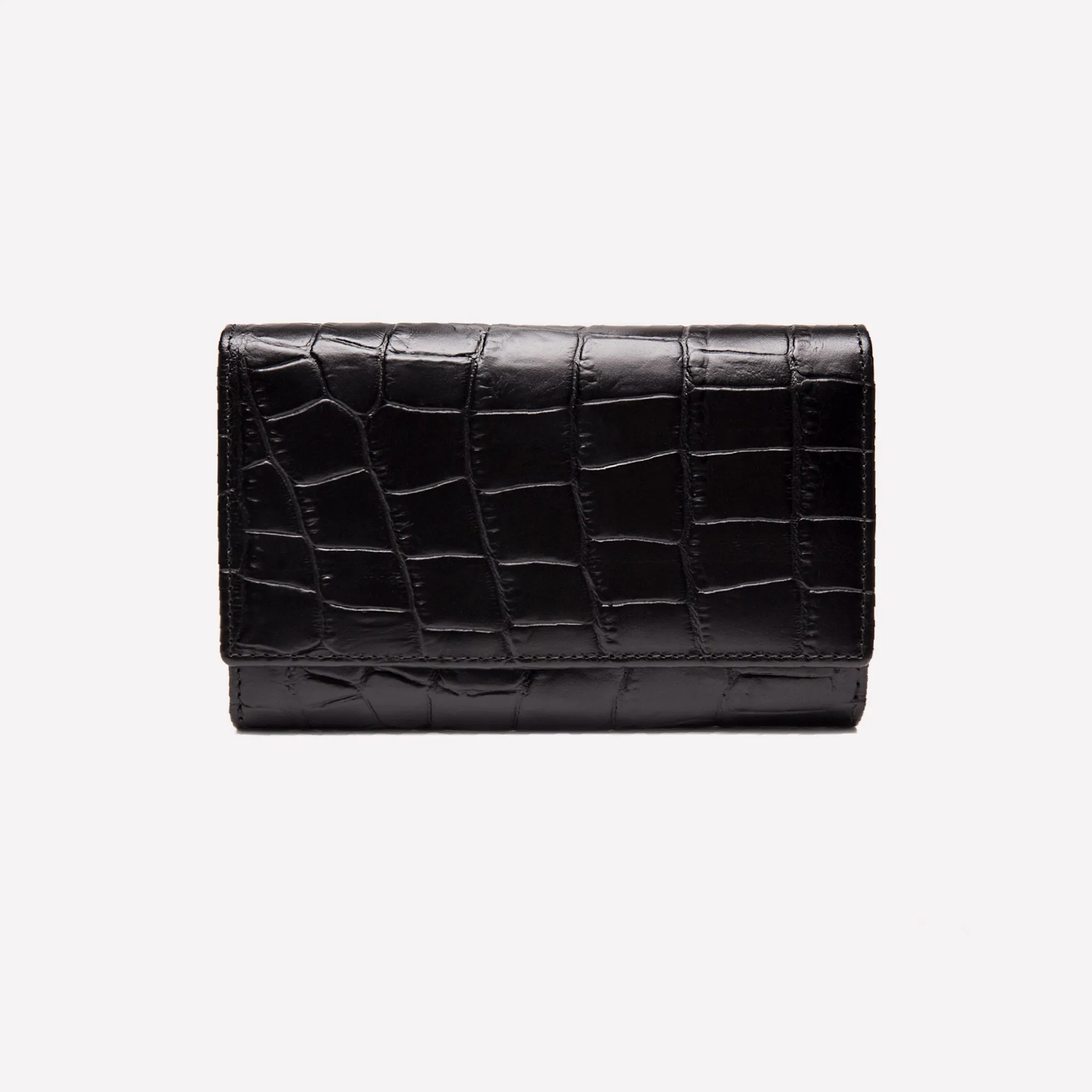 Croco Midi Flap-Over Purse
