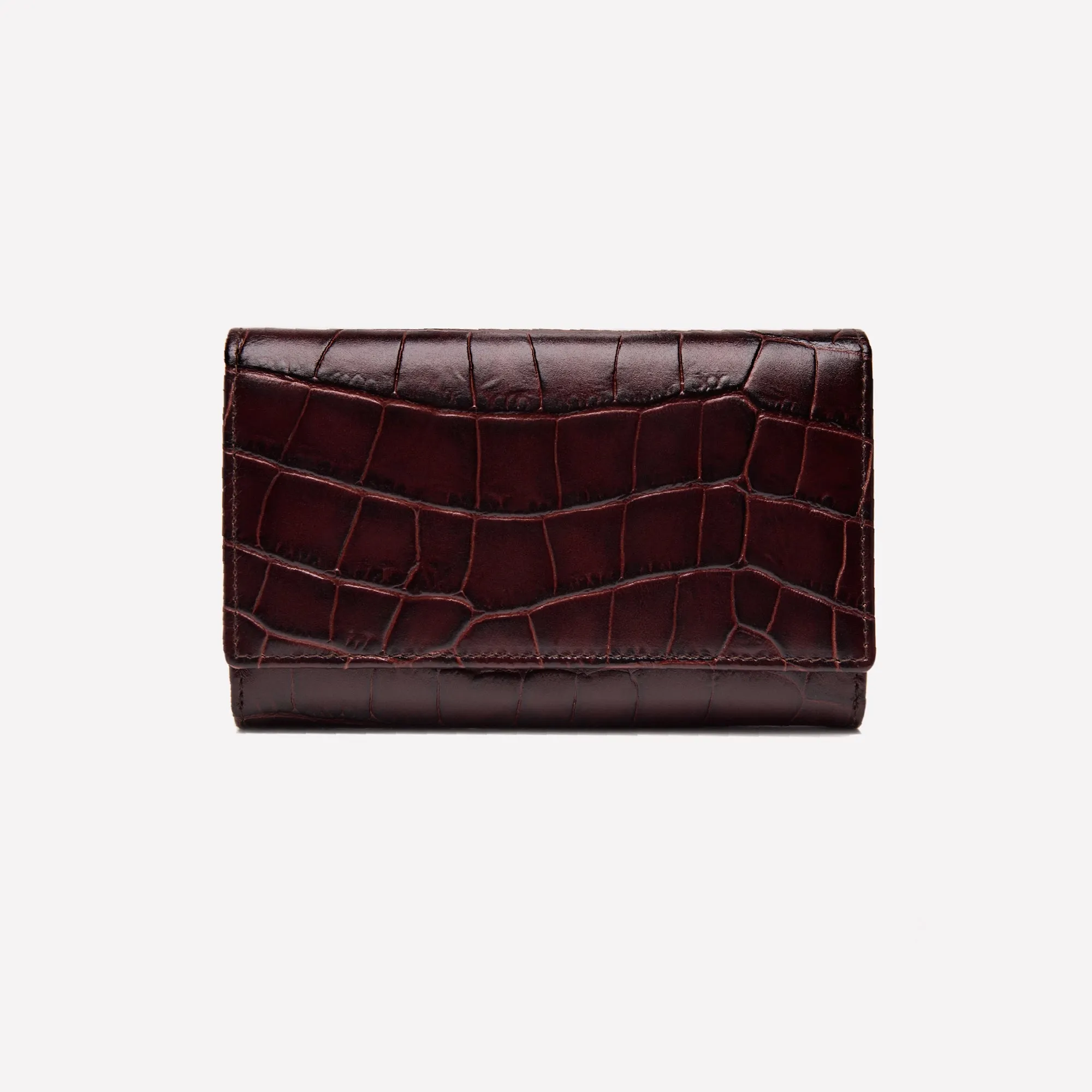 Croco Midi Flap-Over Purse