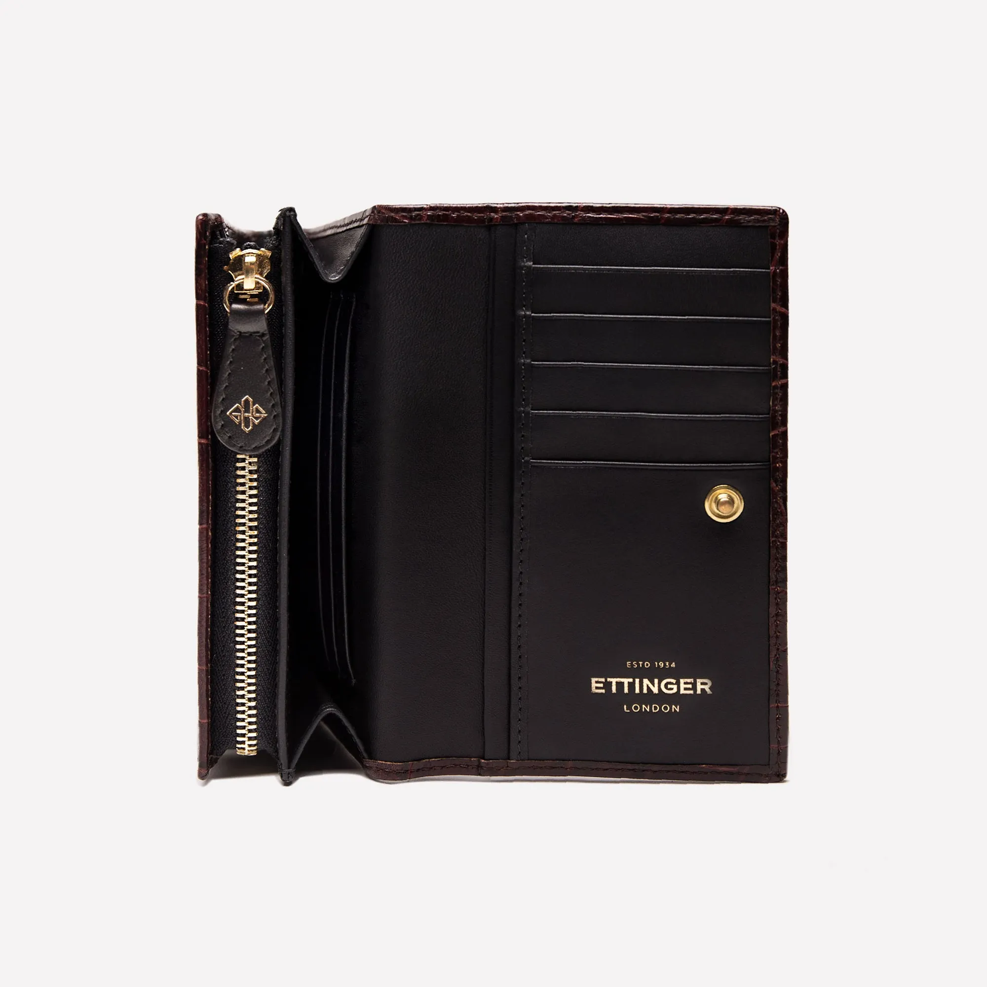 Croco Midi Flap-Over Purse