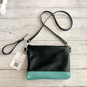 Crossbody Clutch in Onyx, Robins Egg