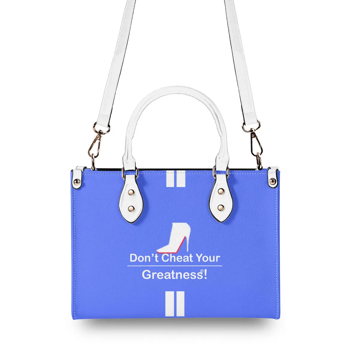 DCYG White Red Bottoms & Royal Blue Multiple Sizes Upgraded Luxury Women PU Leather Handbag