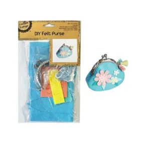 DIY Felt Purse With Flowers - 11.5cm x 11.5cm