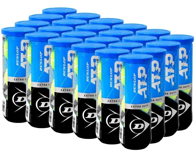 Dunlop ATP Extra Duty All Court Tennis Balls Case - 24 of 3 Ball Cans (72 balls)