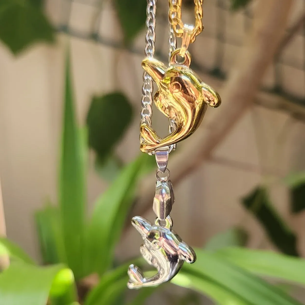 ECHO DOLPHIN NECKLACES - UNISEX GOLD OR SILVER WATER PROOF NECKLACE