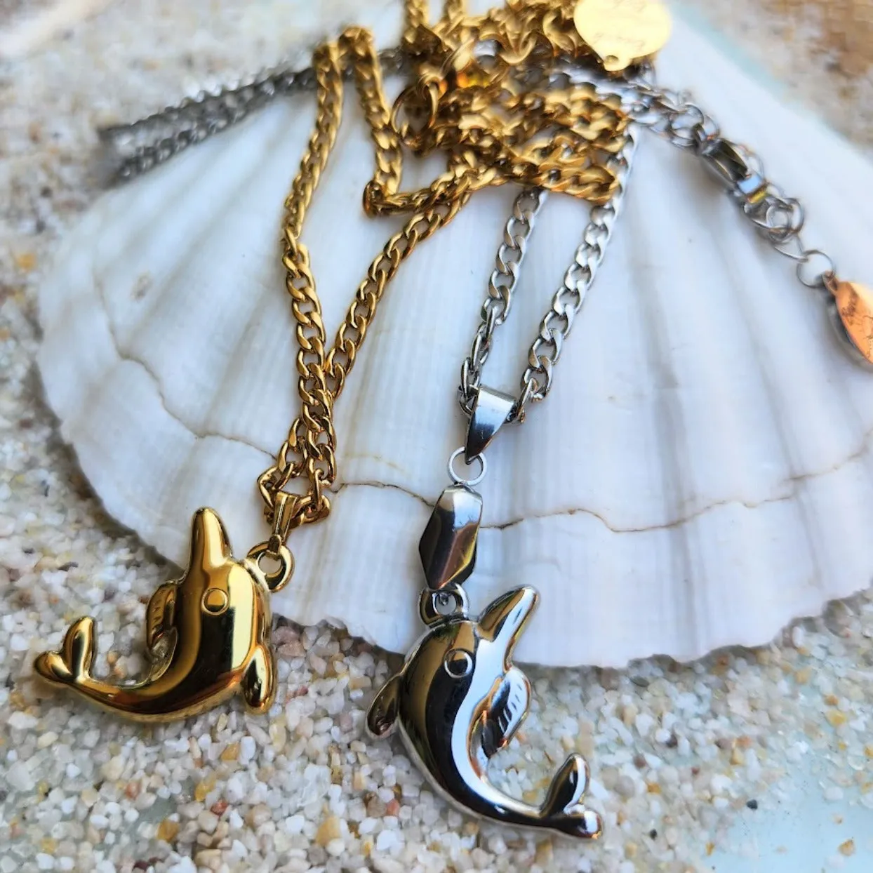ECHO DOLPHIN NECKLACES - UNISEX GOLD OR SILVER WATER PROOF NECKLACE