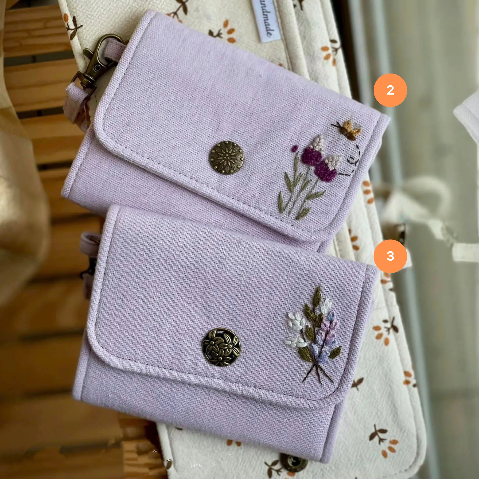 Embroidered linen wallet, Compact Women Wallet, handheld wallet,women wallet,embroidered purse, embroidery wallet,card wallet